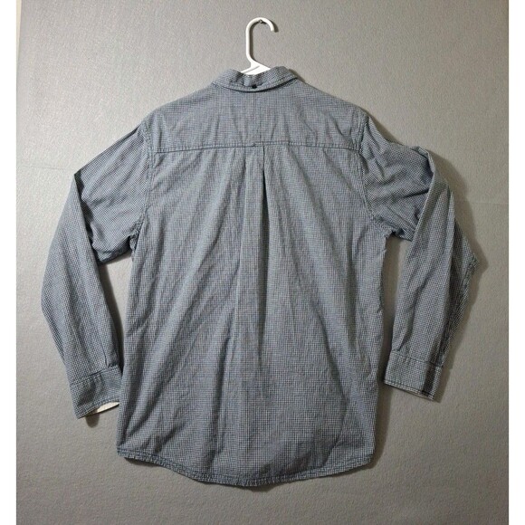 Horny Toad Men's Button Up Shirt Size Medium Plaid Long Sleeve Blue White Check - Picture 5 of 7